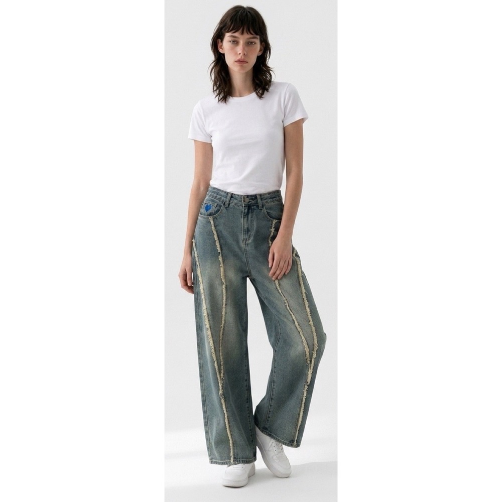 Aelfric Eden Jeans Size 28 Baggy Jeans Wide Leg Medium Washed(12-b26)